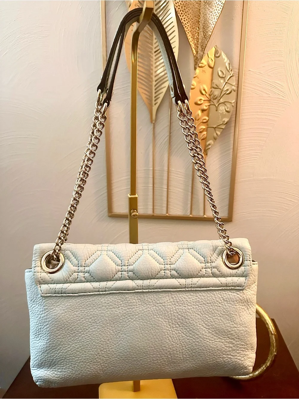 kate spade Astor Court Blue Quilted Leather Shoulder Bag With Turn Lock